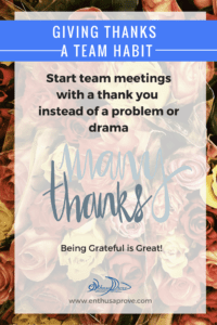 Thanks Giving – Let’s make it a team habit